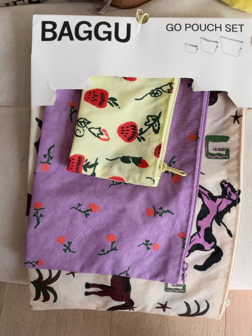 Baggu Painted Prairie Go Pouch Set